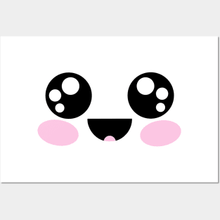 Happy Kawaii Face Posters and Art